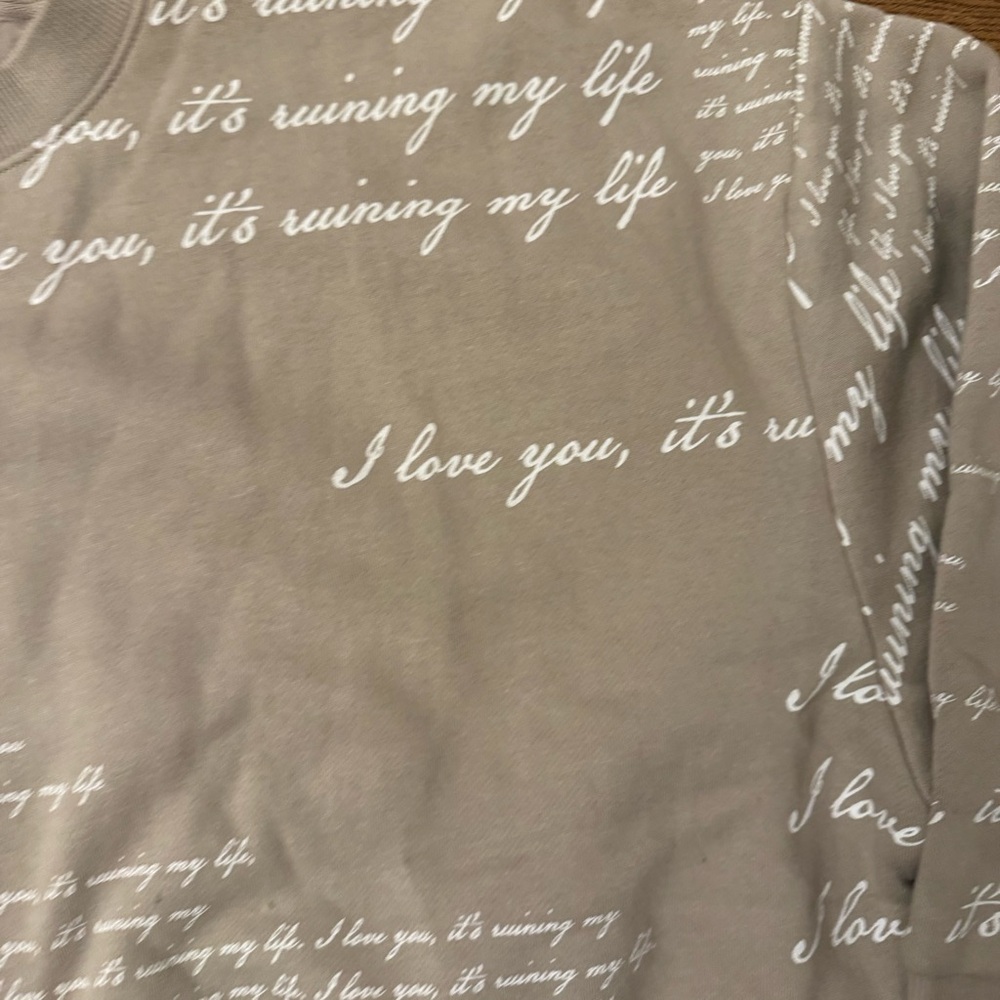 Taylor Swift I LOVE YOU IT'S RUINING MY‎ LIFE BOXY CROPPED CREWNECK - Picture 3 of 6
